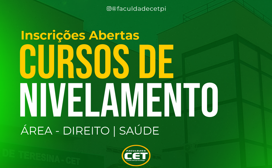 Inscrições Abertas - Cursos de Nivelamento em Saúde e Direito 2024.1
