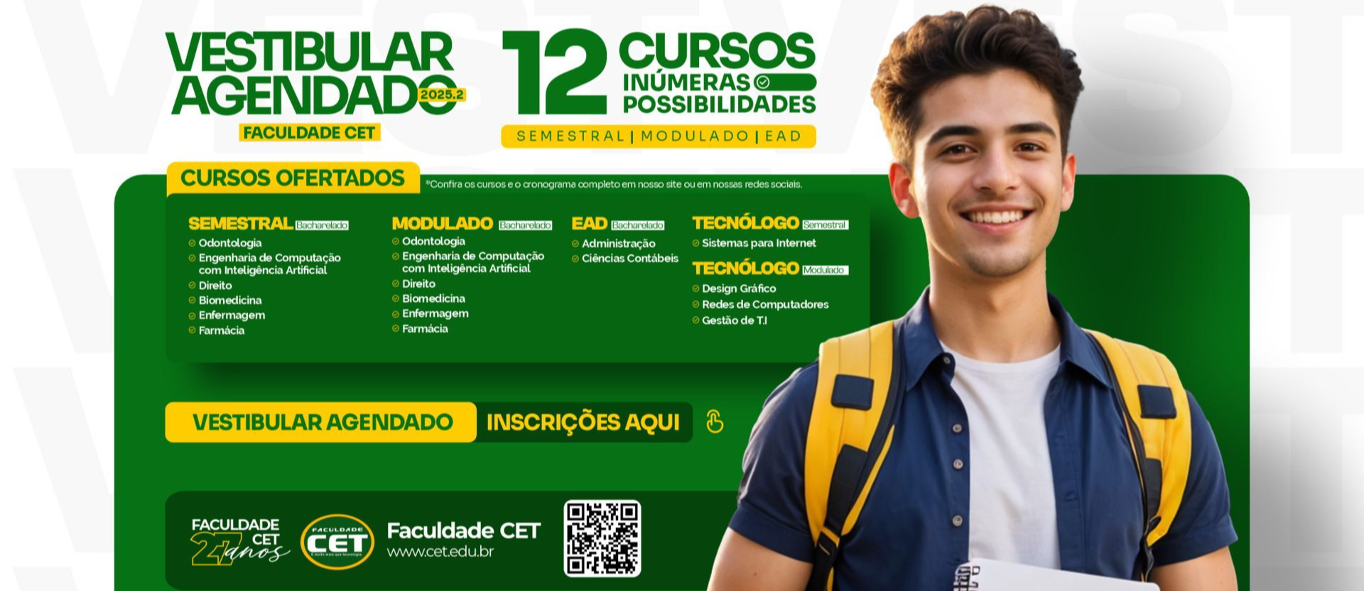 Vestibular Agendado 2025.2 - Faculdade CET